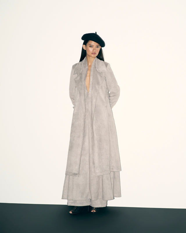 PARISIAN TRENCH COAT IN SUEDE