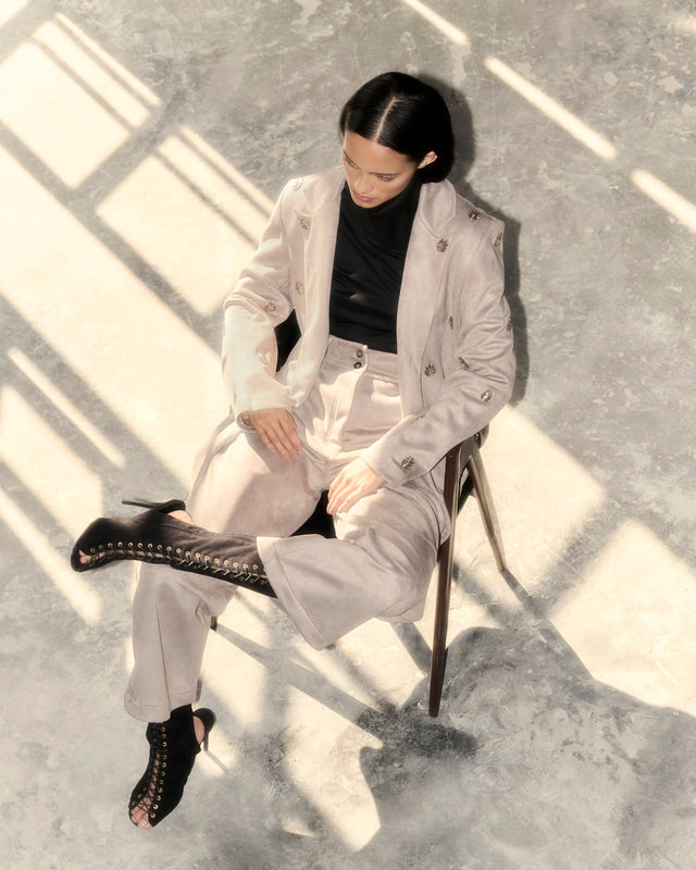 TALL PANT IN SUEDE