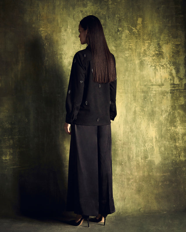FULL FLARE PANT IN SILK