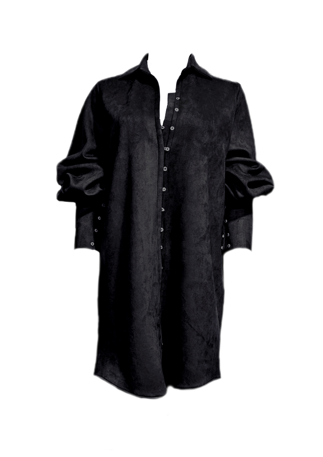 VICTORIAN SHIRT DRESS IN SUEDE