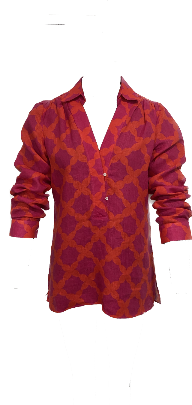 KURTA SHIRT IN MESH PRINT
