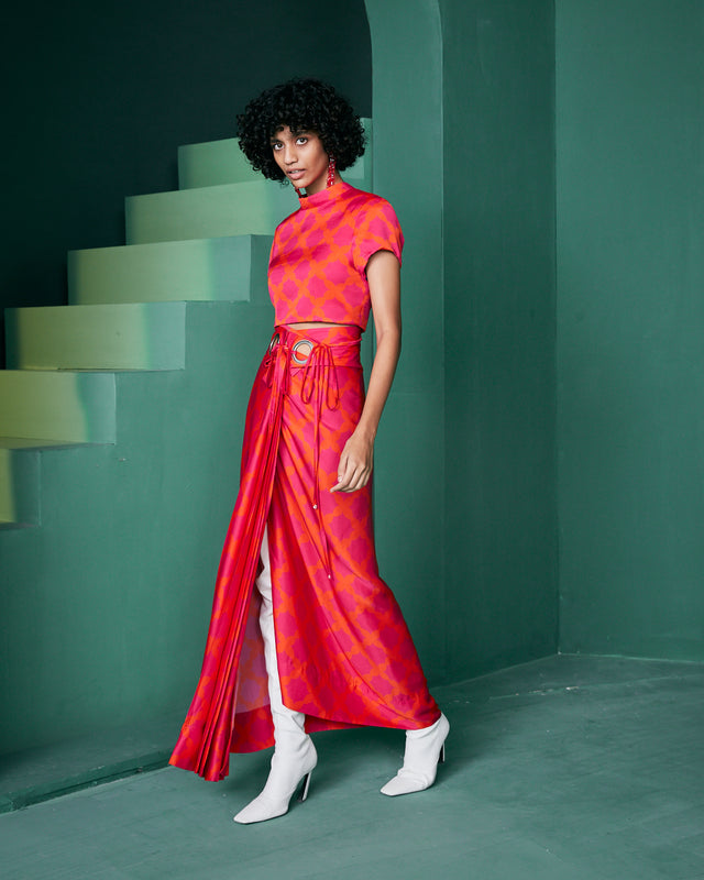 COCKTAIL SKIRT SET IN PRINT