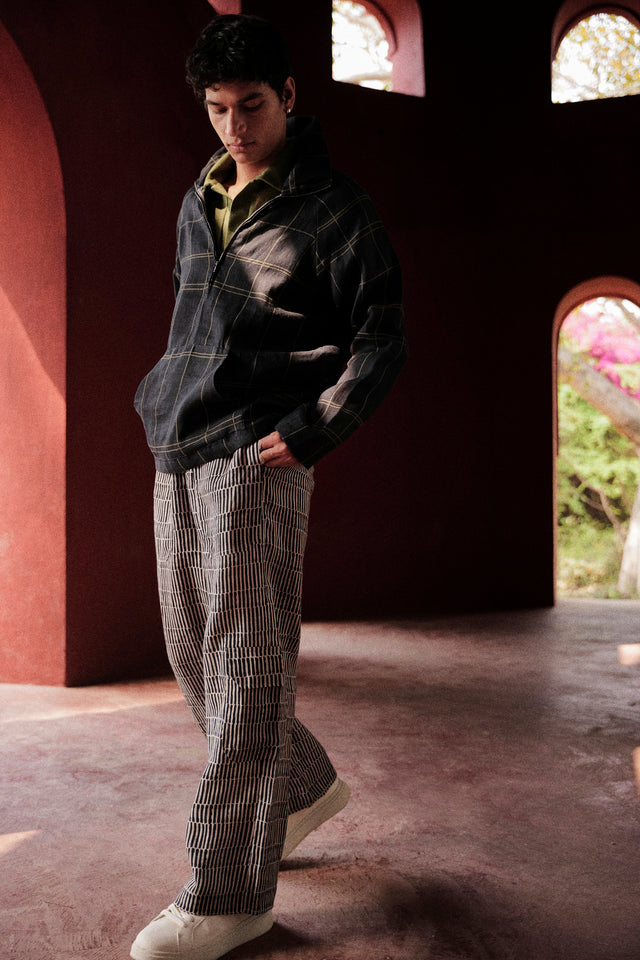 LINEN RELAXED JOGGER IN SHIBORI