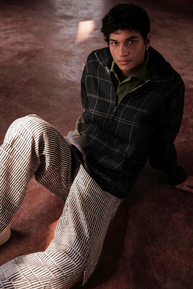 LINEN RELAXED JOGGER IN SHIBORI