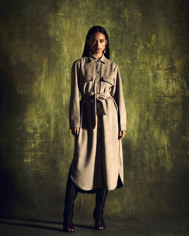 FRIDAY SHIRT DRESS IN SUEDE