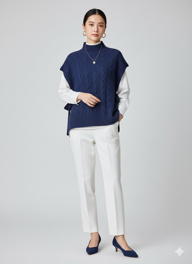 CABLE SWEATER OVERLAY