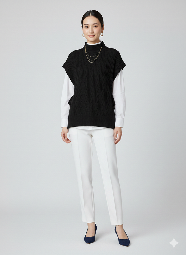 CABLE SWEATER OVERLAY