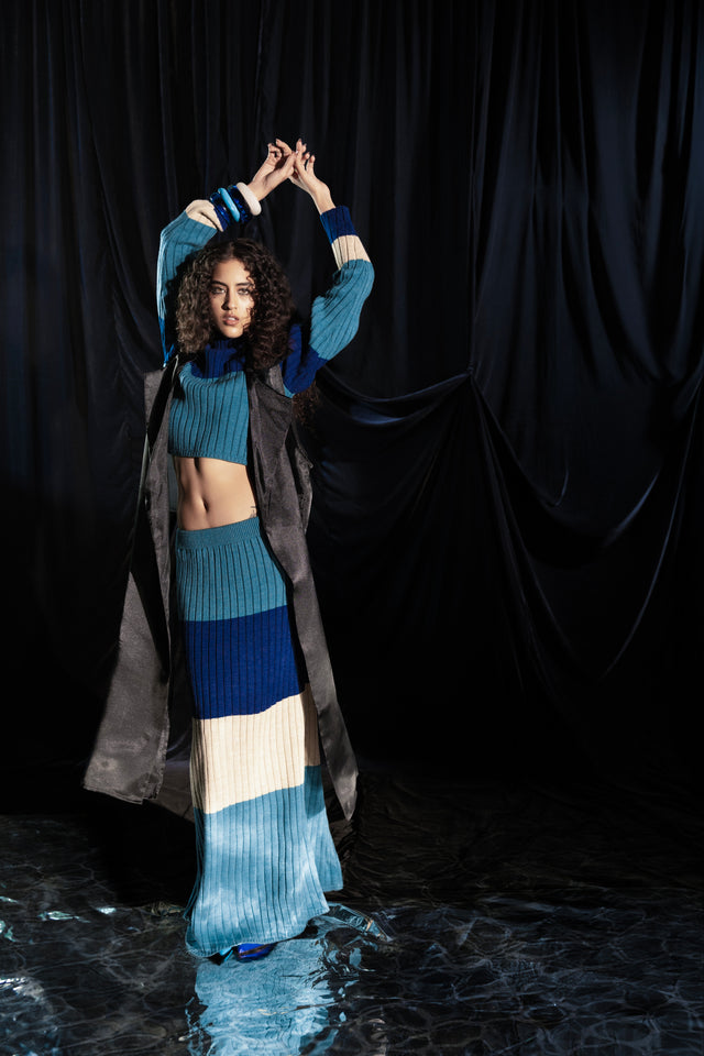 BLUES KNIT SKIRT SET