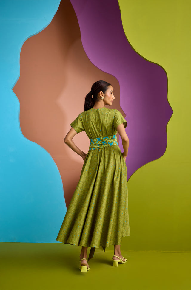 BIAS CUT DRESS IN NEBULA