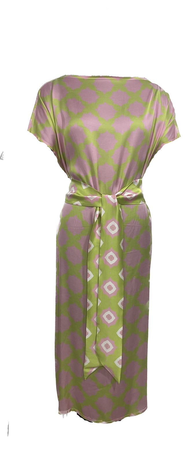 TIE UP JUMPSUIT IN MESH PRINT