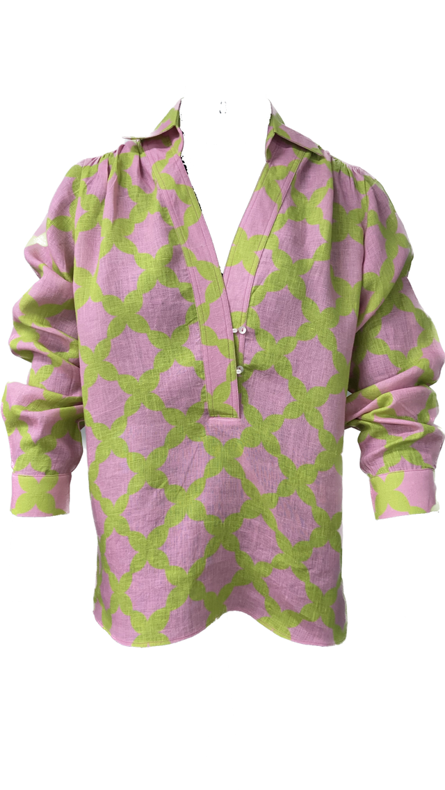 KURTA SHIRT IN MESH PRINT